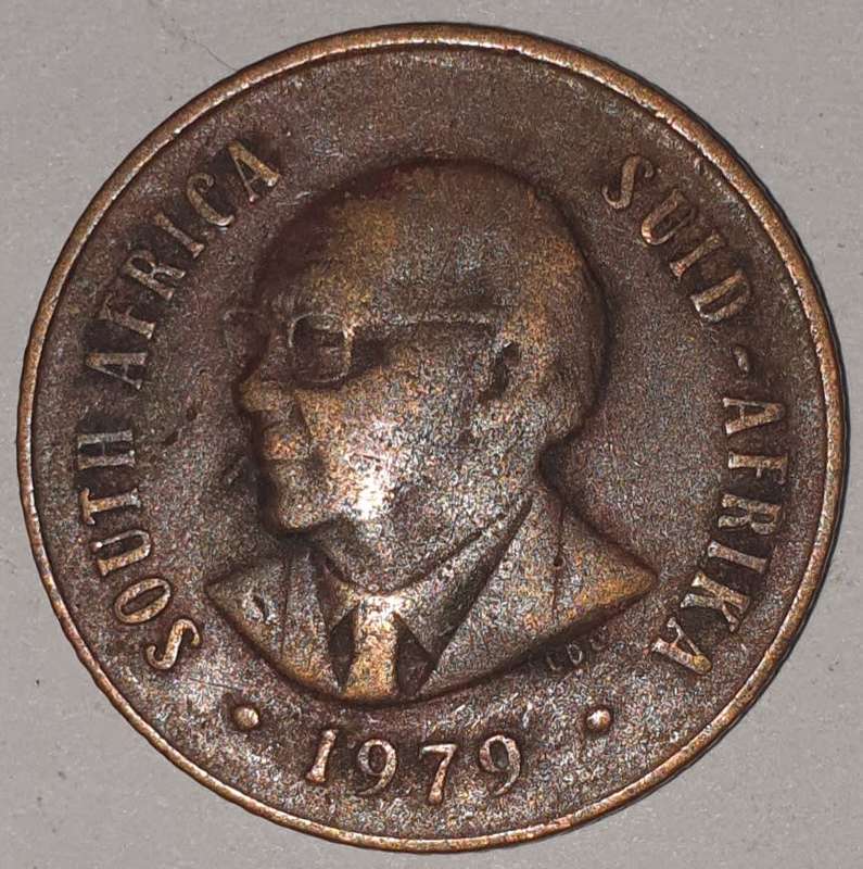 1979 - 2 CENT COIN (TWO CENT COIN) - RSA - BRONZE - KM#83 - BILINGUAL LEGEND - WILDEBEEST